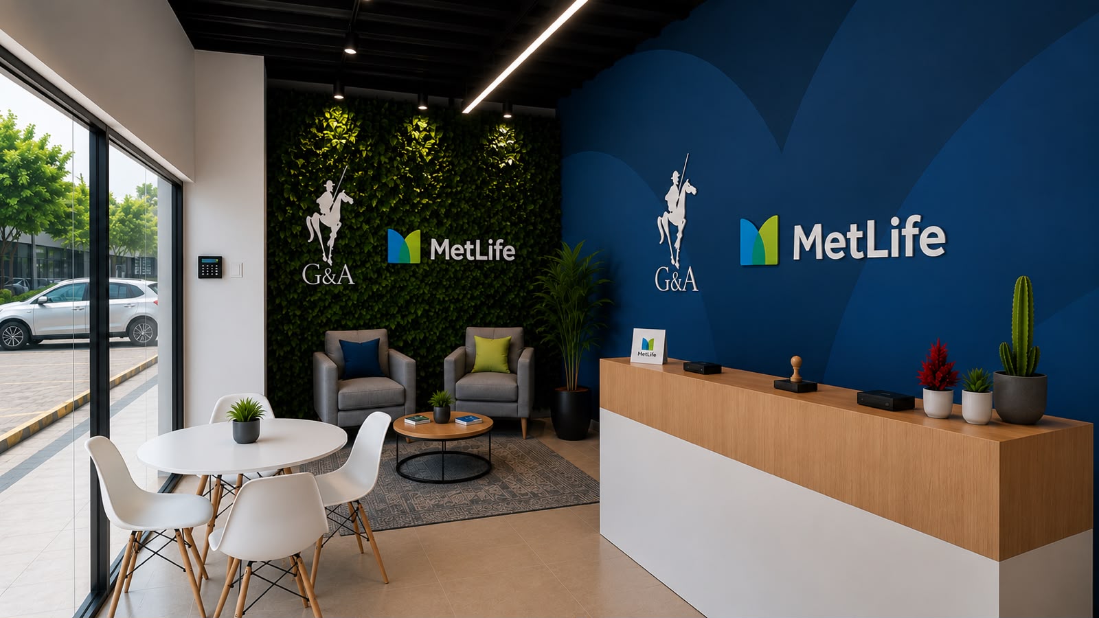 Recepción del Centro de Atención Autorizado MetLife en Plaza Riviera, Querétaro